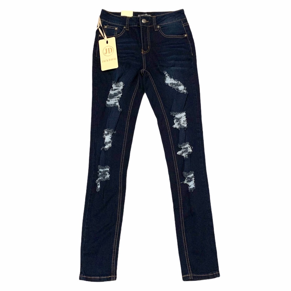 Jack David Distressed Skinny Jeans Ripped Distressed Jegging 1 Juniors